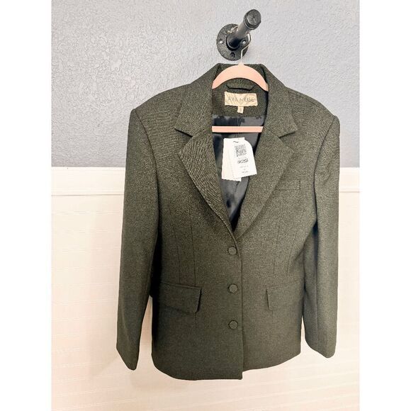Aya Muse x REVOLVE Oversized Olive Green Blazer - Picture 3 of 8